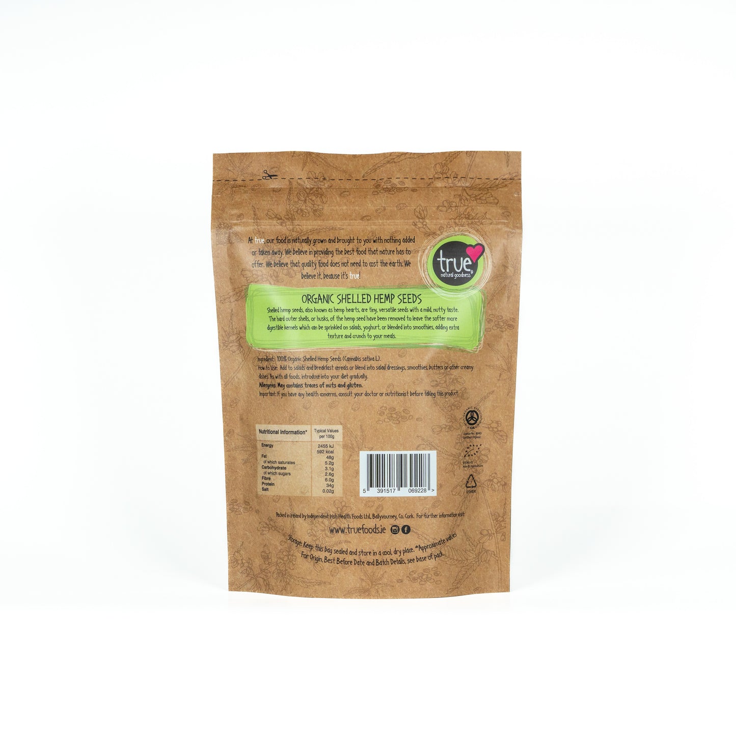 Hemp Seeds Shelled (Org) 37964A Sgl-250g / 6.36 / 1x250g