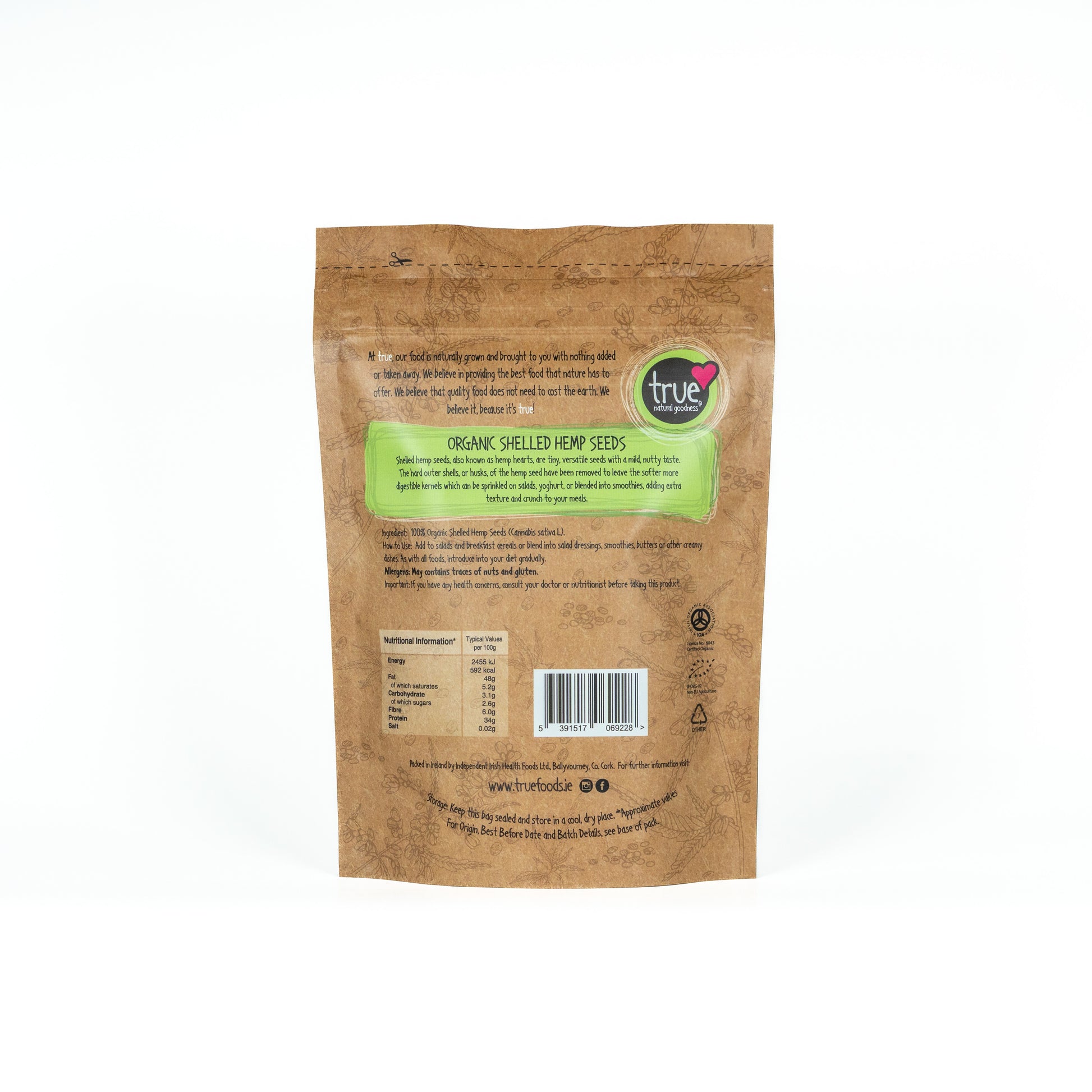 Hemp Seeds Shelled (Org) 37964A Sgl-250g / 6.36 / 1x250g