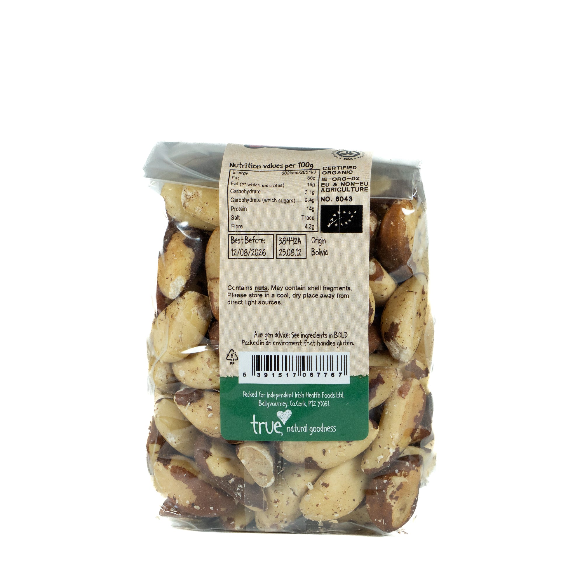 Brazil Nuts (Org) 38442A Outer-6x500g / 30.66 / 6x500g