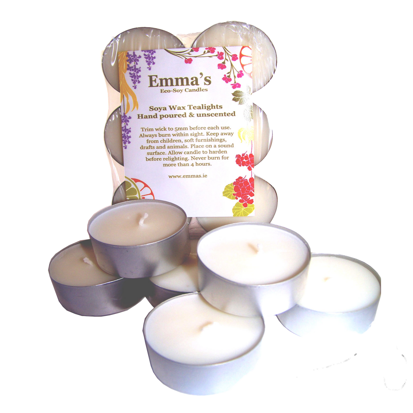 Pack of 6 Unscented Tealight Candles 41622B