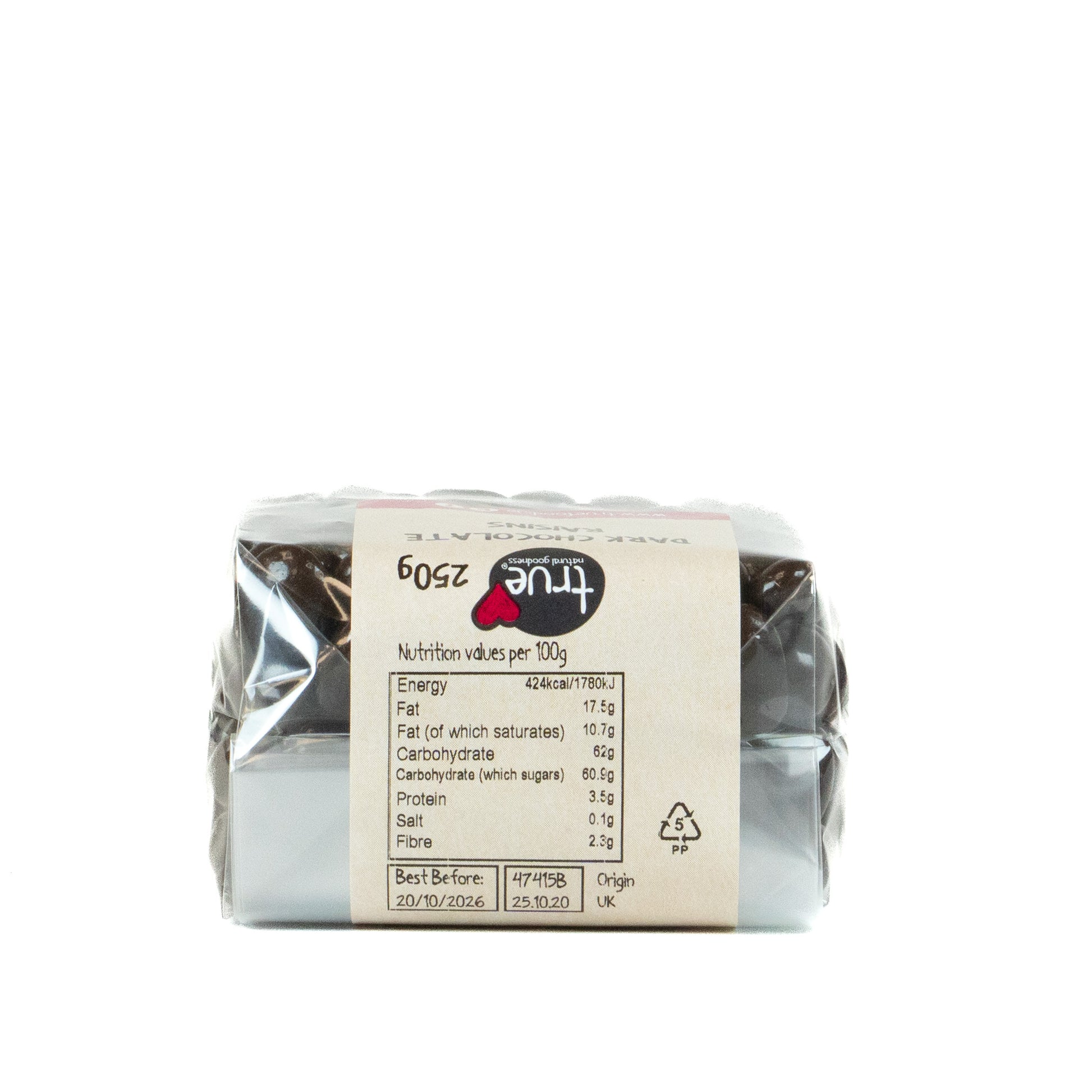 Dark Chocolate Raisins 47415B Outer-6x250g / 6.67 / 6x250g