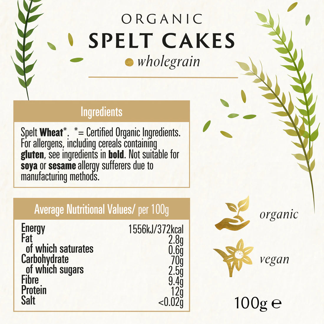 Spelt Cakes Lightly Salted (Org) 49062A