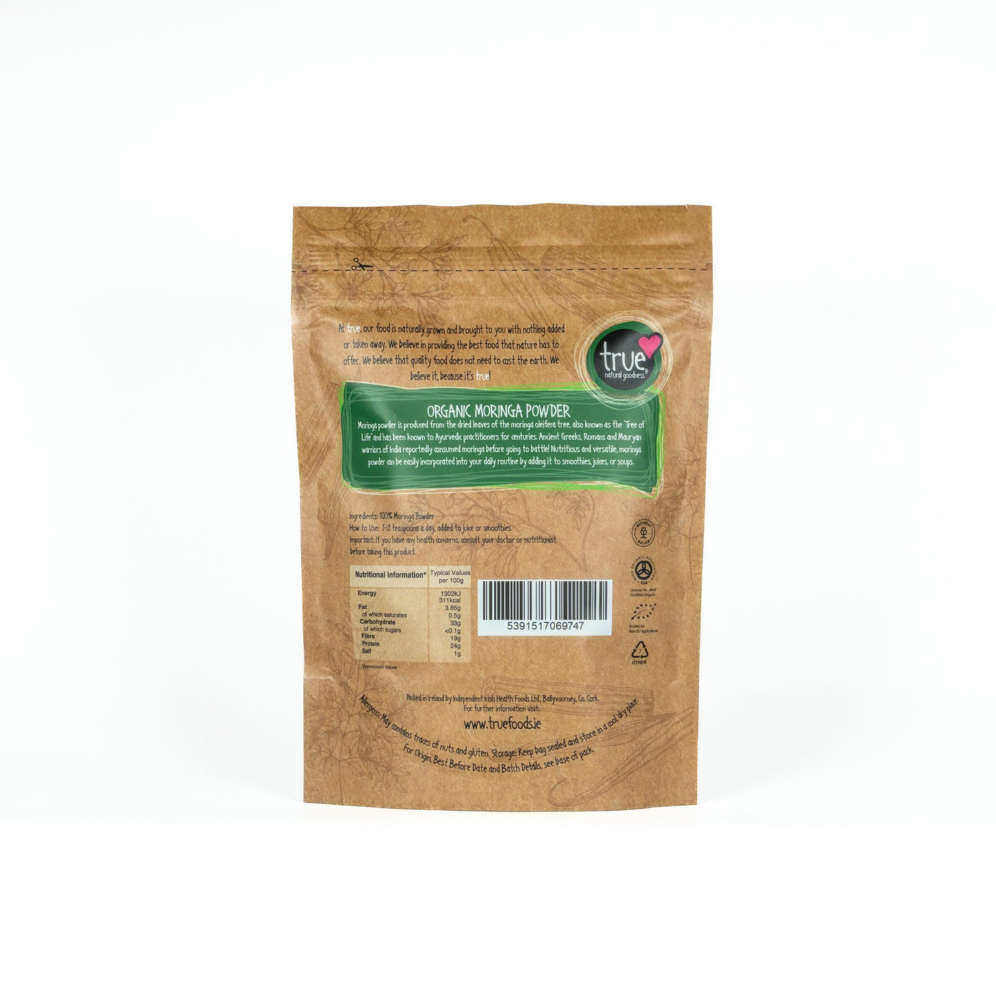 Moringa Powder (Org) 49594A Sgl-250g / 8.37 / 1x250g