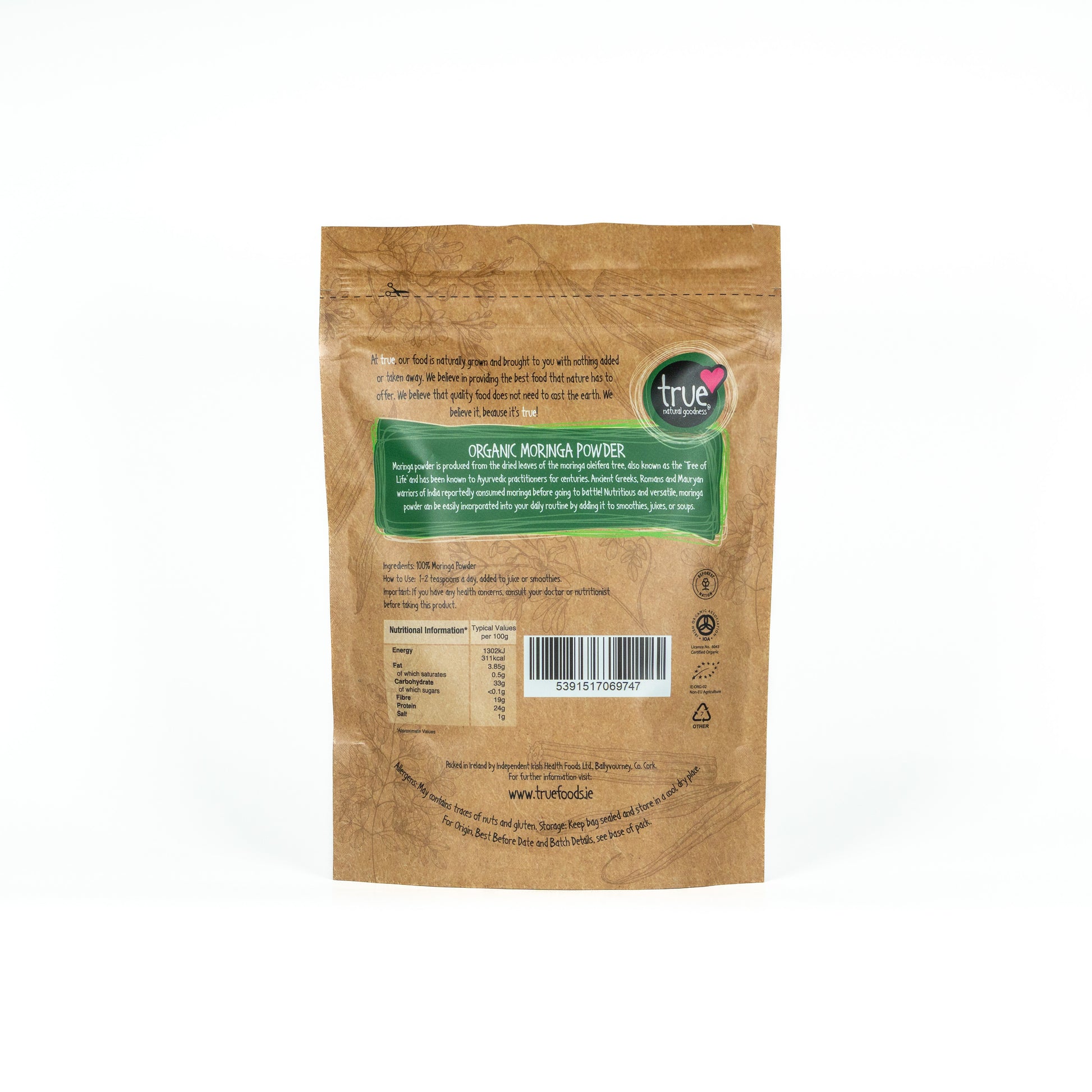 Moringa Powder (Org) 49594A Sgl-250g / 8.37 / 1x250g