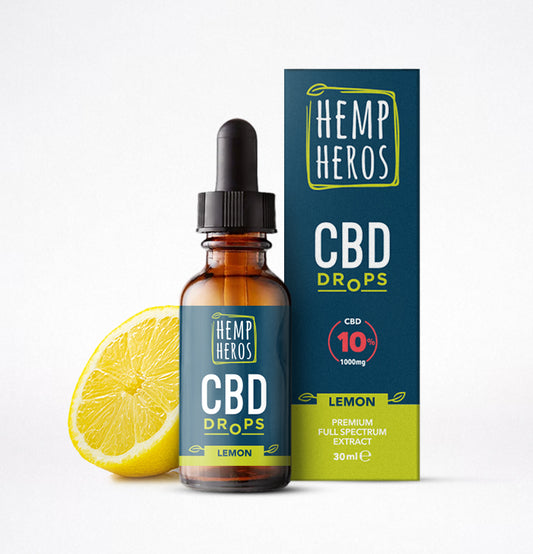 CBD+ Drops 1000mg Lemon Flavour-(Hemp Heros)