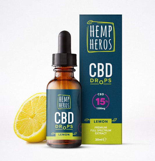 CBD+ Drops 1500mg Lemon Flavour-(Hemp Heros)