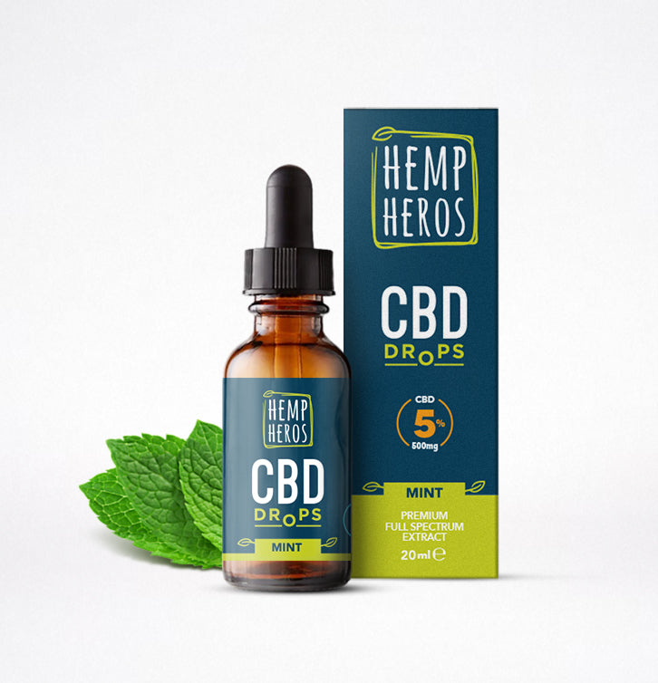 CBD+ Drops 500mg Mint Flavour-(Hemp Heros)