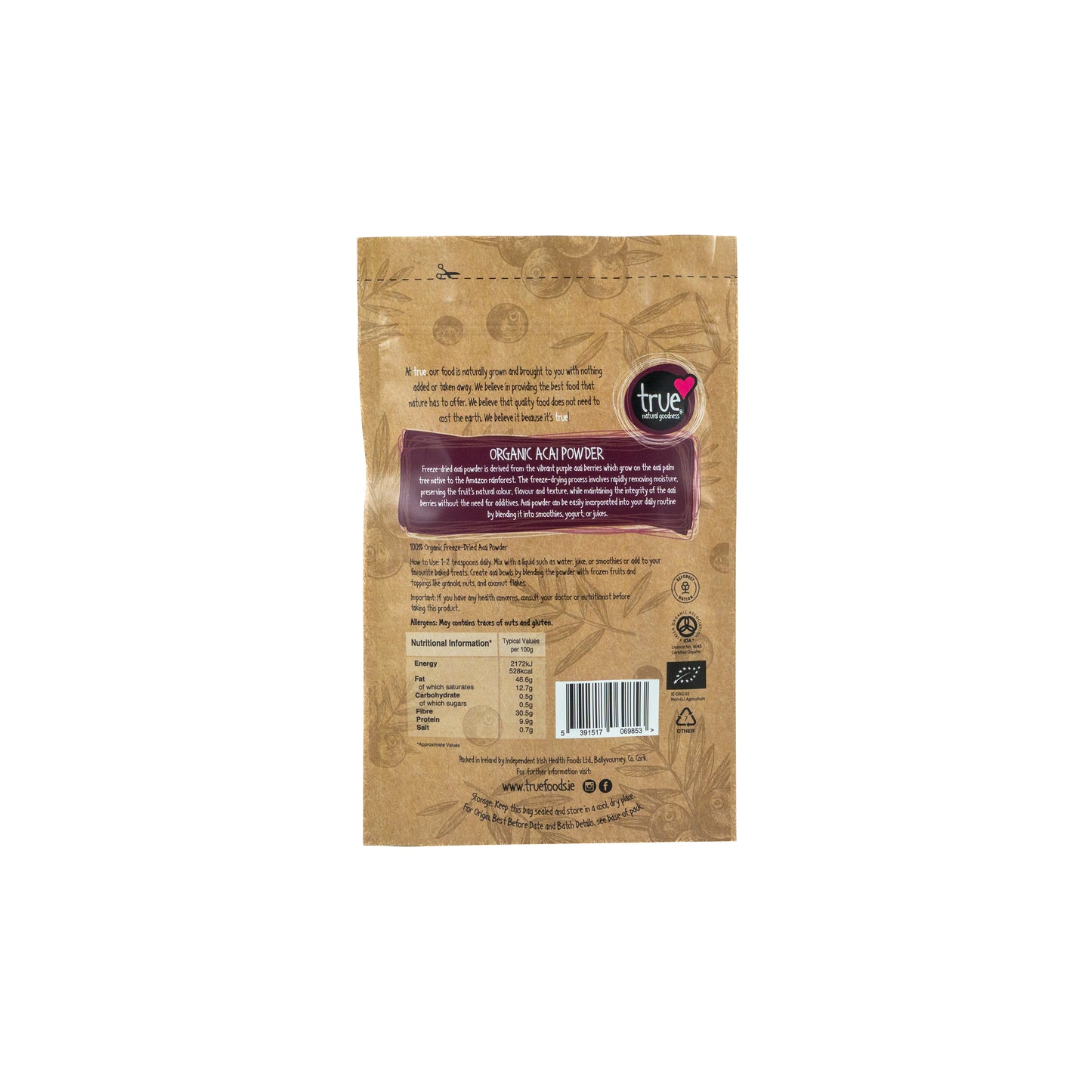 Acai Powder (Org) 49974A Sgl-70g / 10.99 / 1x70g