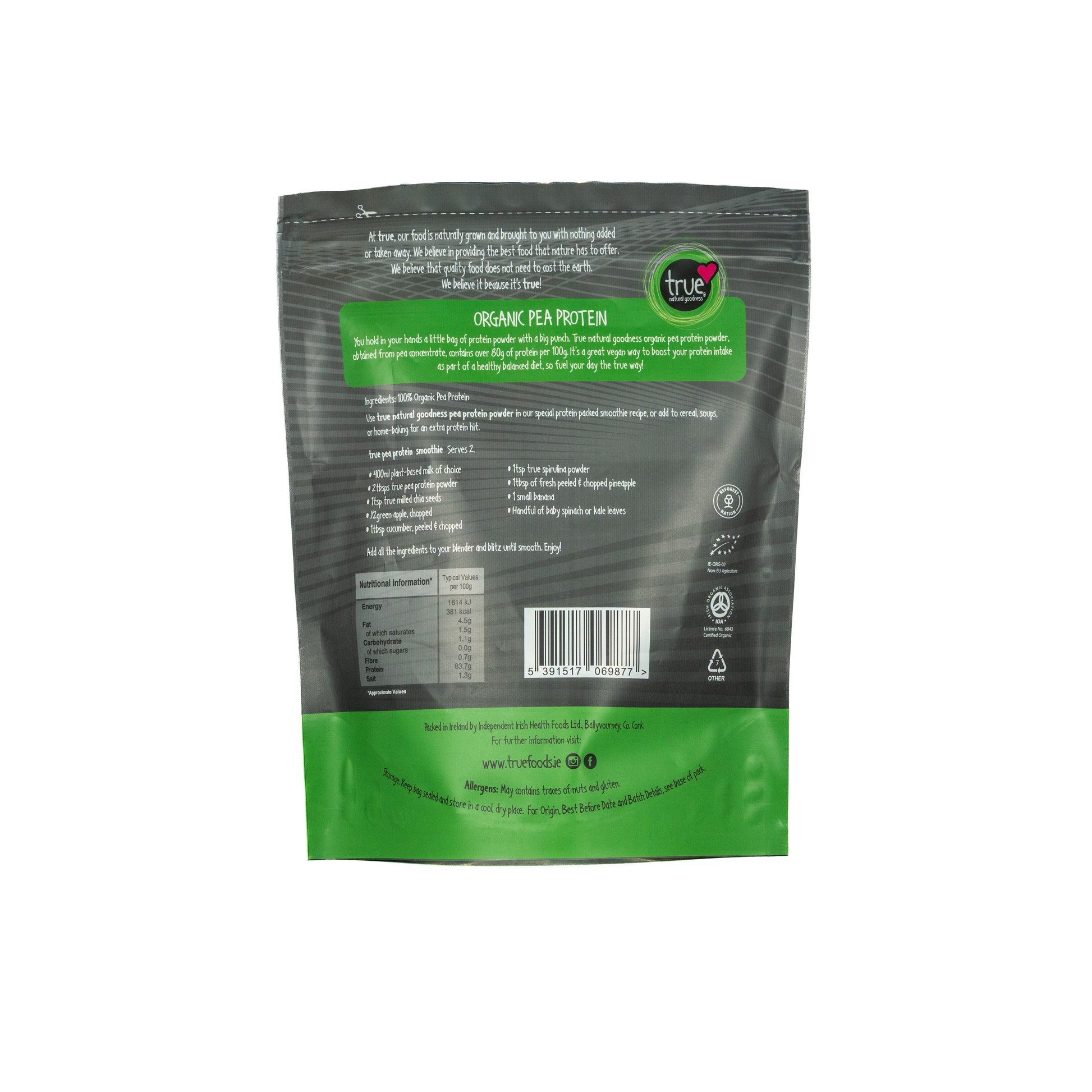 Pea Protein 1Kg (Org) 50022A Sgl-1kg / 21.15 / 1x1kg