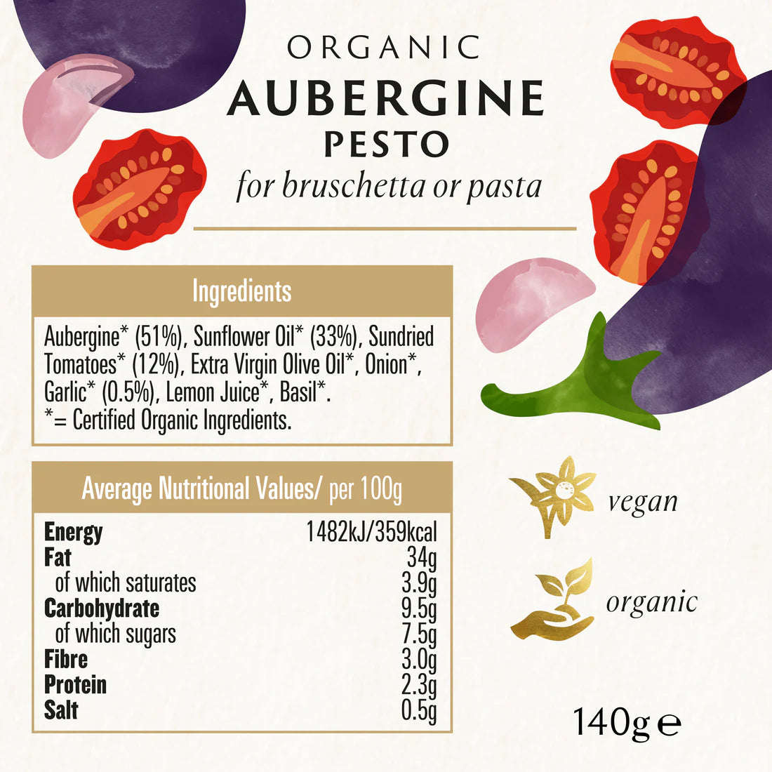 Aubergine Pesto (Org) 50447A