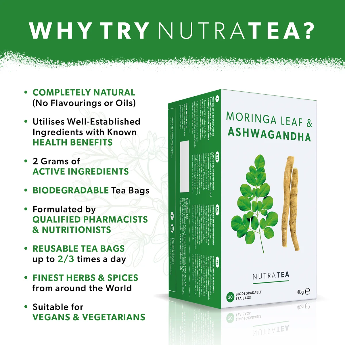 Moringa Leaf & Ashwagandha Tea 50932B