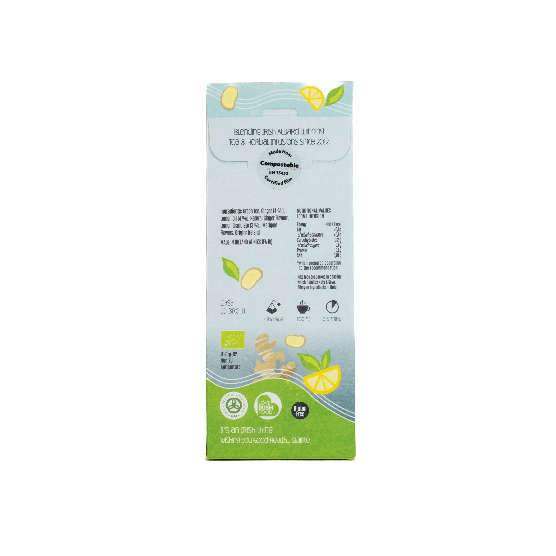 Lemon & Ginger (Org) 51377A Sgl-8Bags / 3.20 / 1x8Bags