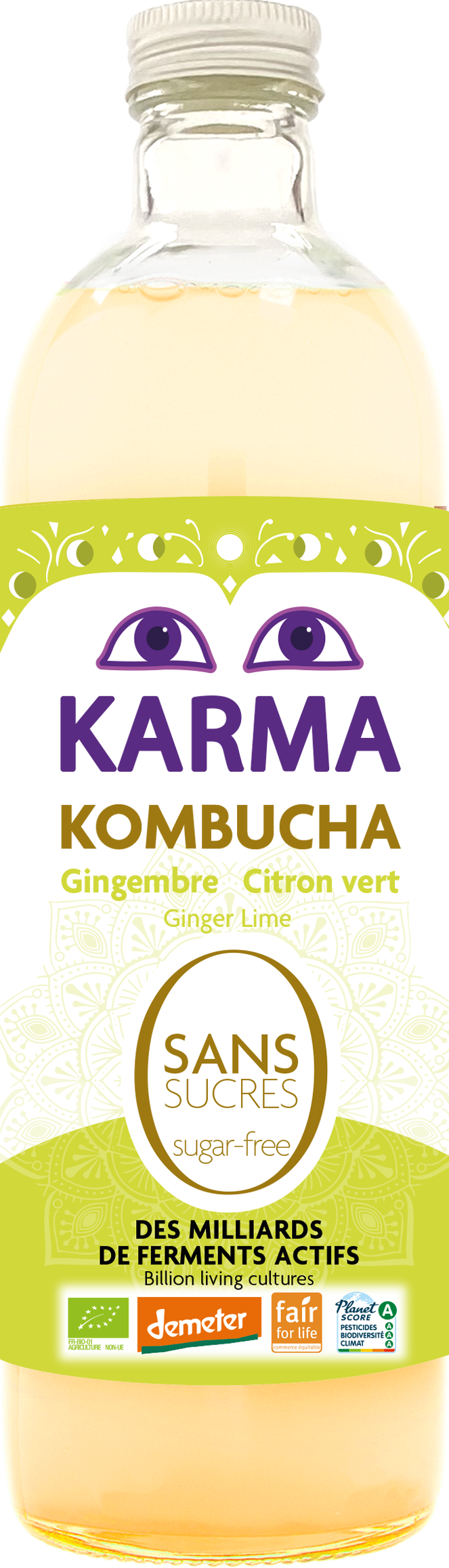 Ginger Lime Kombucha Zero Sugar (Org 49910A