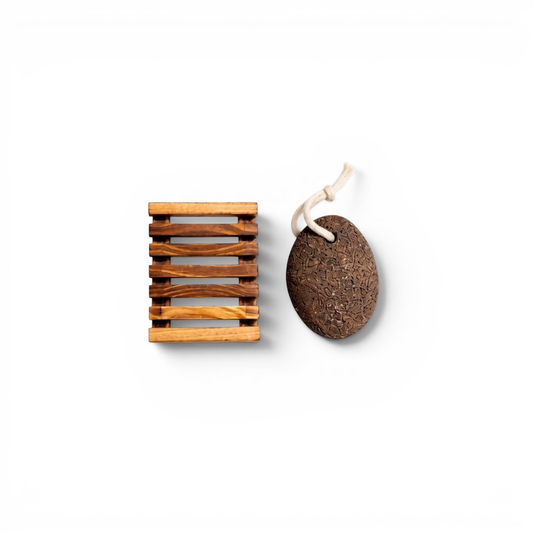 Pumice Stone with Wooden Tray 52126B
